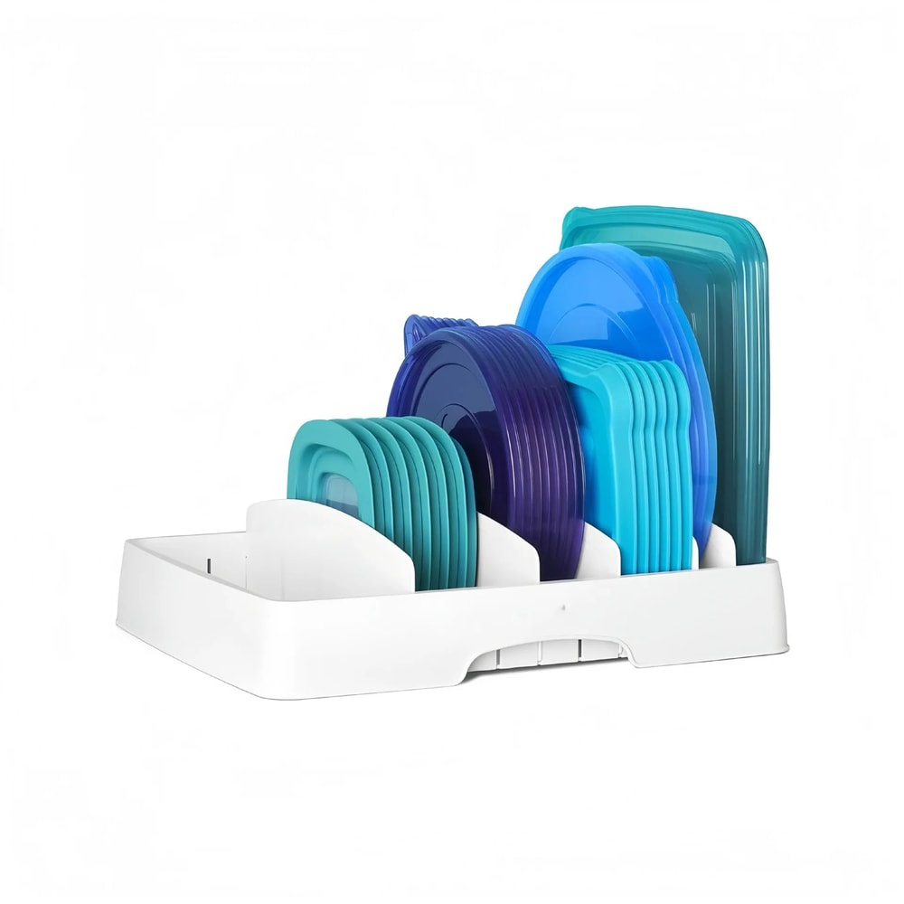 Food Container Lid Organizer Rack With Compartments 5