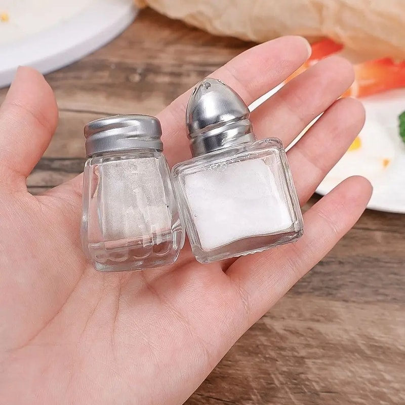 Mini Glass Spice Jar Set With Lid Portable Seasoning Bottles 3