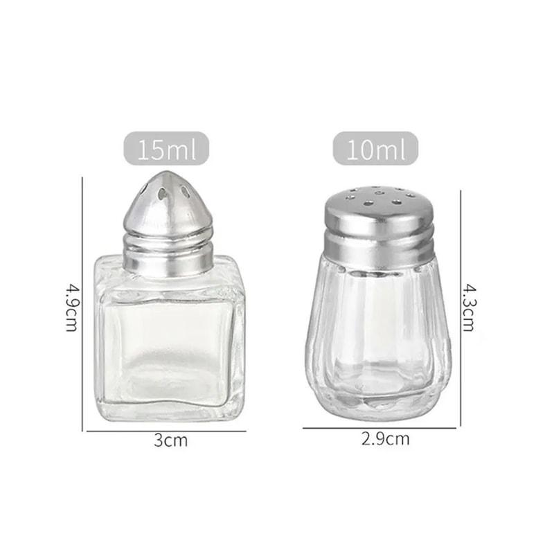 Mini Glass Spice Jar Set With Lid Portable Seasoning Bottles 6