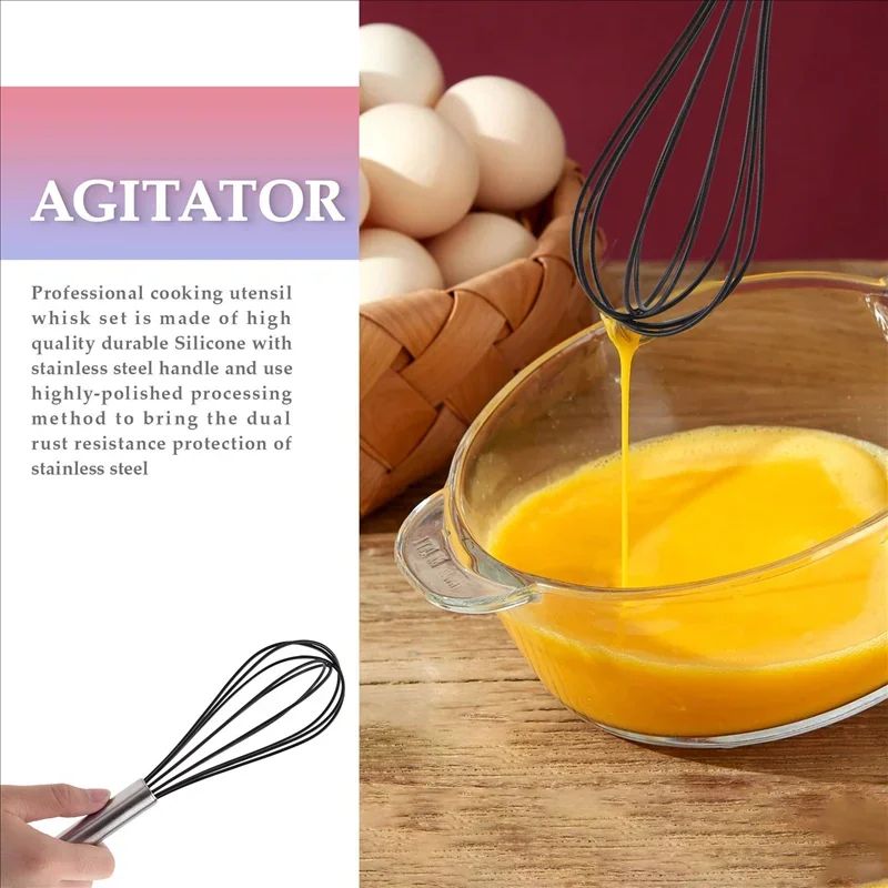 7 Inch Silicone Whisk Heat Resistant Egg Beater 2