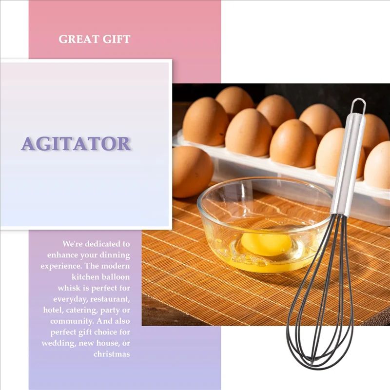 7 Inch Silicone Whisk Heat Resistant Egg Beater 4