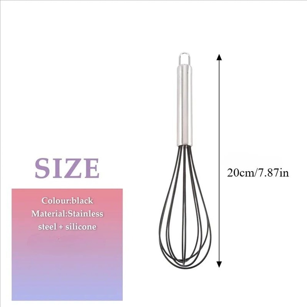 7 Inch Silicone Whisk Heat Resistant Egg Beater 5