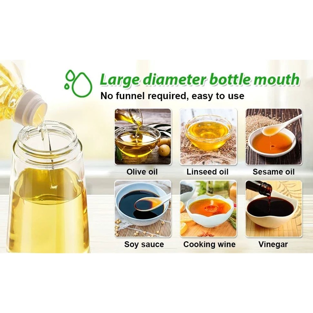 2 In 1 Glass Oil Spray Bottle 600ML Dispenser 6