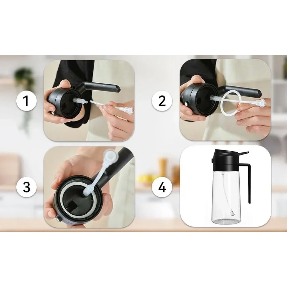 2 In 1 Glass Oil Spray Bottle 600ML Dispenser 11