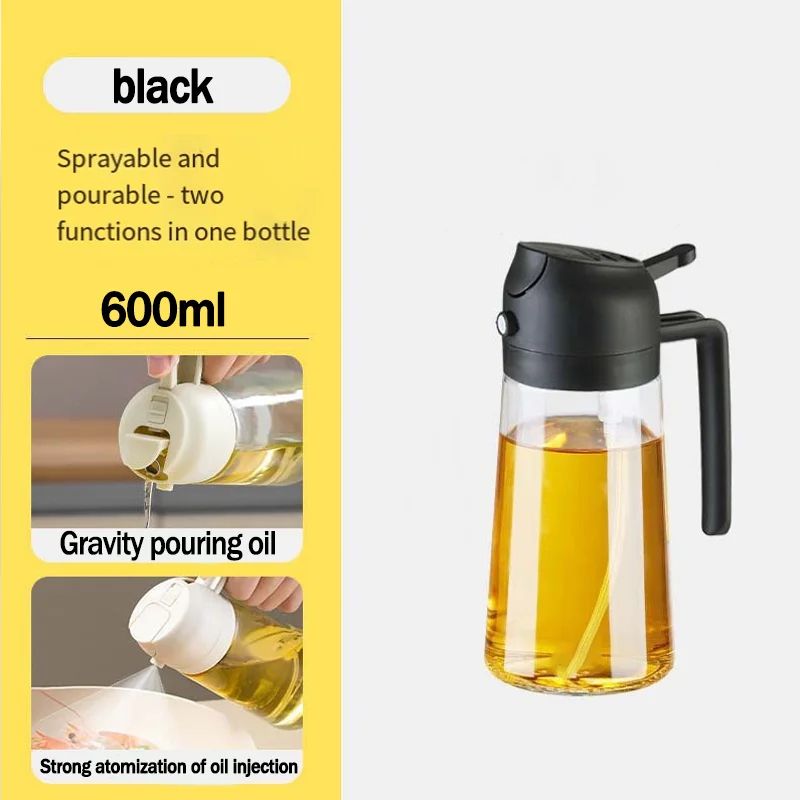 2 In 1 Glass Oil Spray Bottle 600ML Dispenser 16