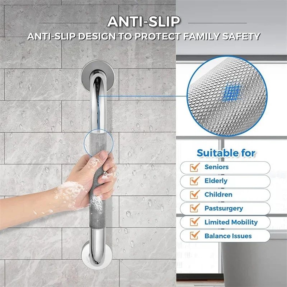 Stainless Steel Bathroom Grab Bar Anti Slip Safety Handle 5