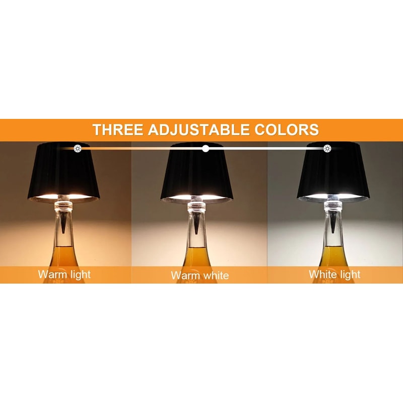 Wireless LED Bottle Table Lamp Touch Control Outdoor Decor Light 10