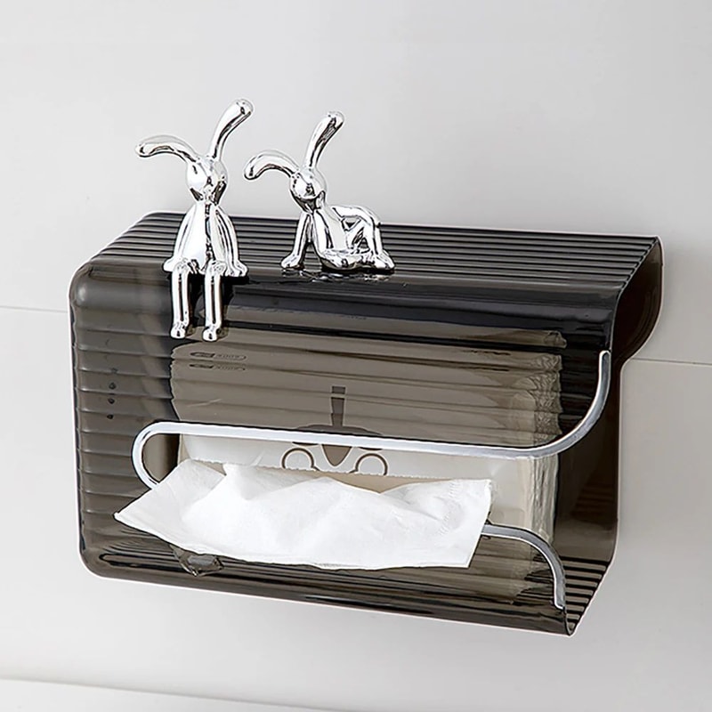 Long Eared Rabbit Double Statue Cartoon Decorative Ornament Set 6