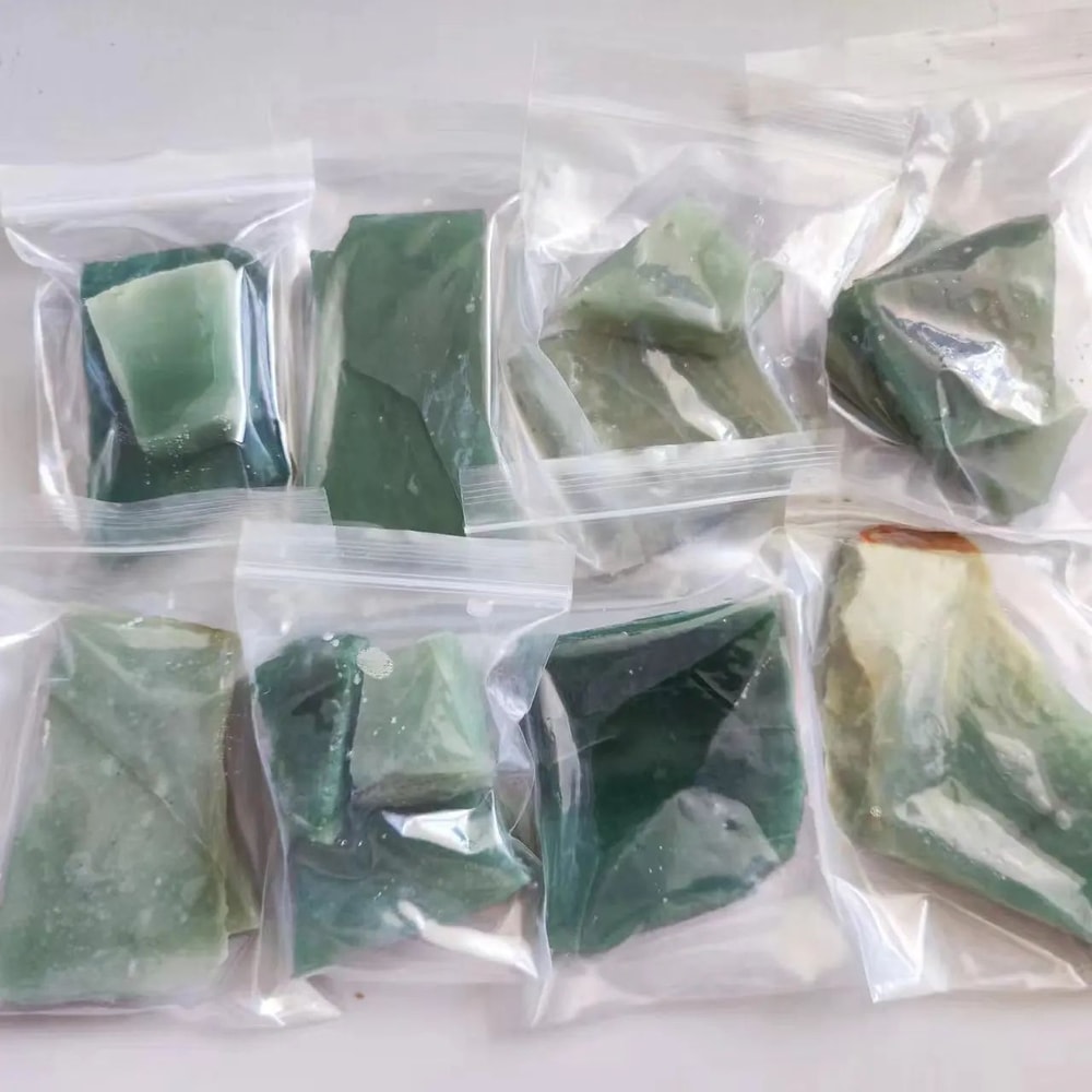 Natural Green Jadeite Stone Raw Dulong Jade Mineral Specimen 7