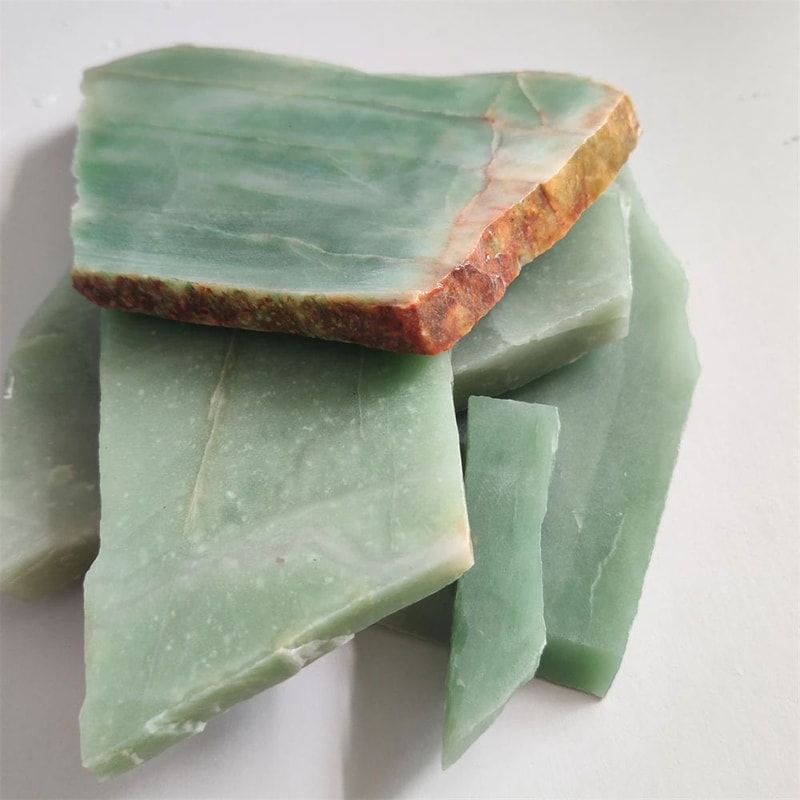 Natural Green Jadeite Stone Raw Dulong Jade Mineral Specimen 8