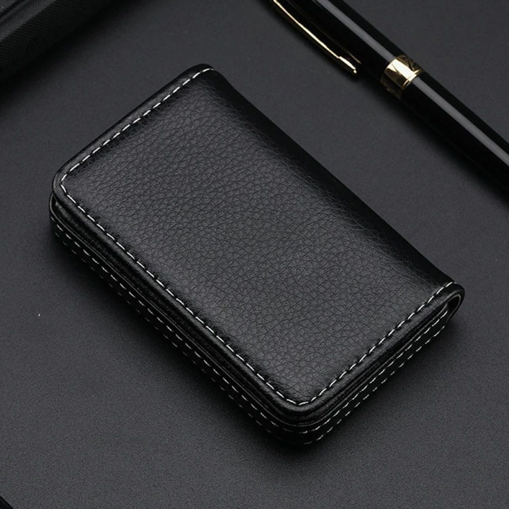 Slim PU Leather Card Holder Wallet With Magnetic Closure 5
