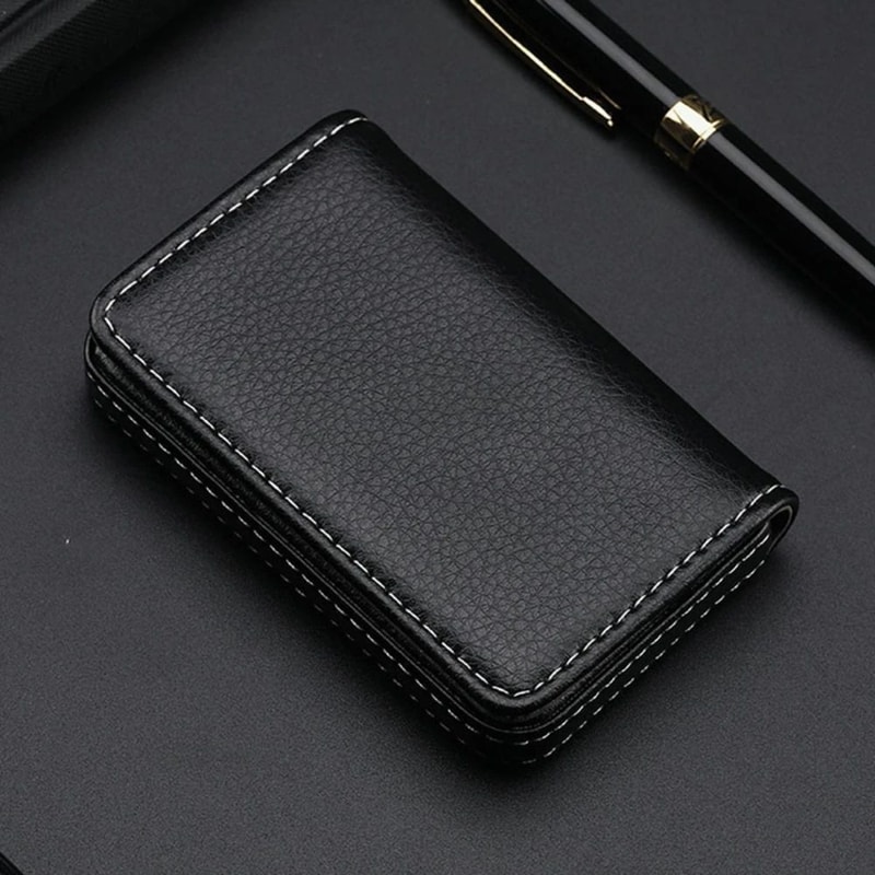 Slim PU Leather Card Holder Wallet With Magnetic Closure 5