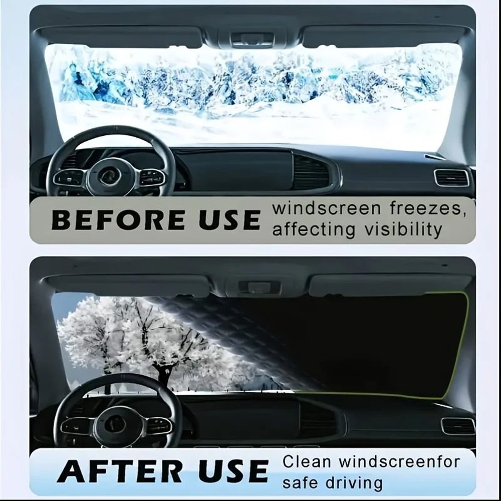 Magnetic Car Windshield Snow Cover For Winter Protection 5
