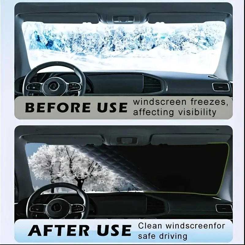Magnetic Car Windshield Snow Cover For Winter Protection 5