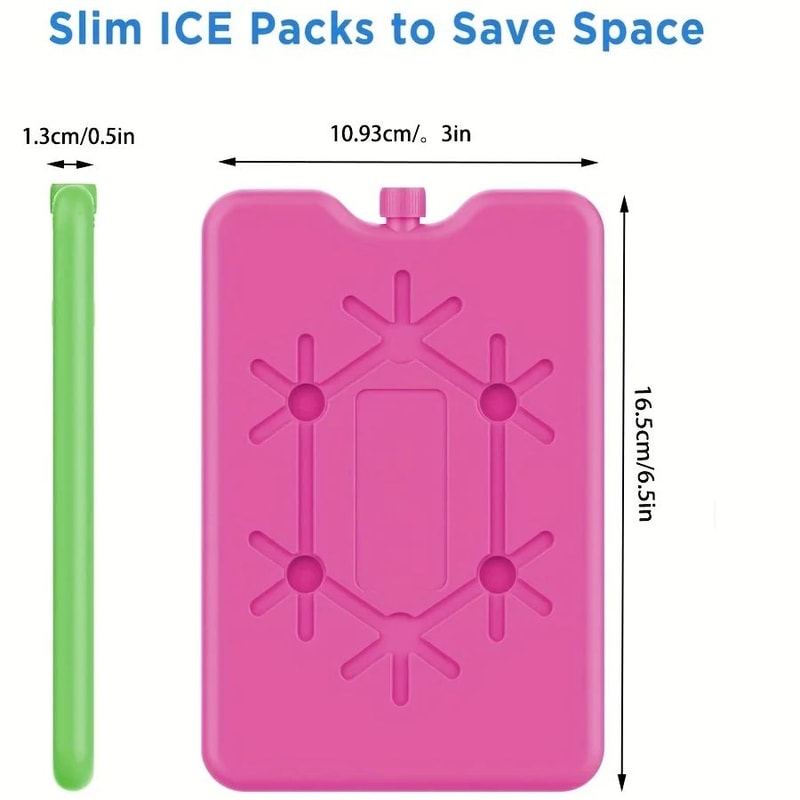 4pcs Blue Reusable Ultra Thin Ice Pack Cooling Pad For Food Storage 4