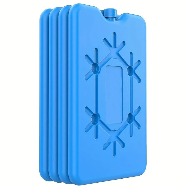 4pcs Blue Reusable Ultra Thin Ice Pack Cooling Pad For Food Storage 0