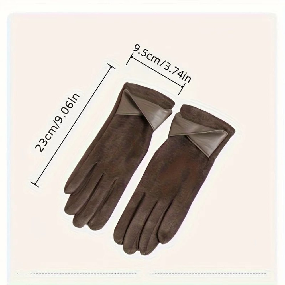 Womens Thermal Winter Gloves Soft Warm Lined Elegant Design 7