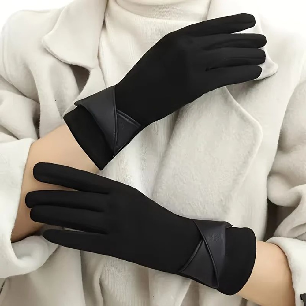 Womens Thermal Winter Gloves Soft Warm Lined Elegant Design 3