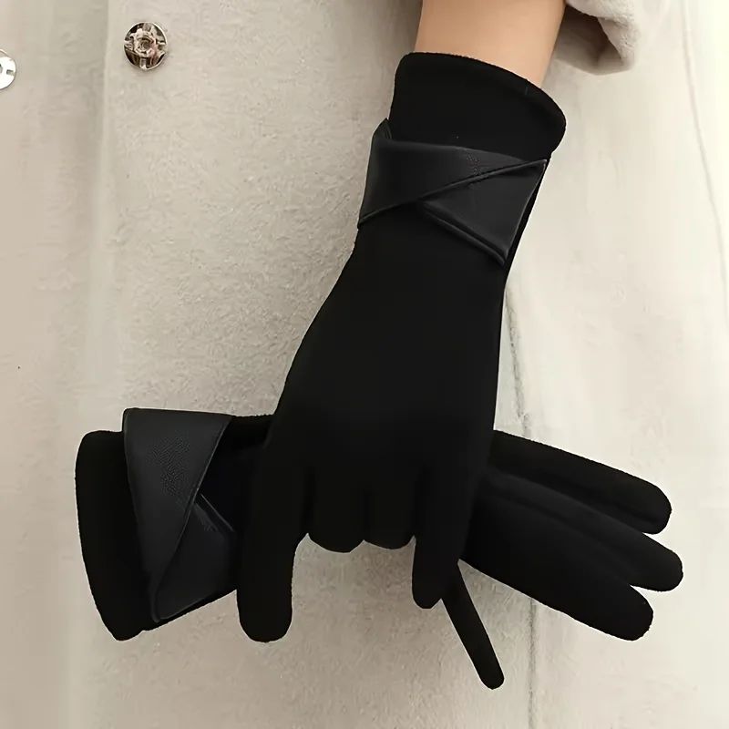 Womens Thermal Winter Gloves Soft Warm Lined Elegant Design 1