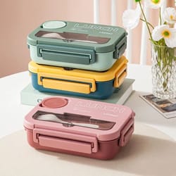 1300ml portable bento lunch box with compartments and utensils