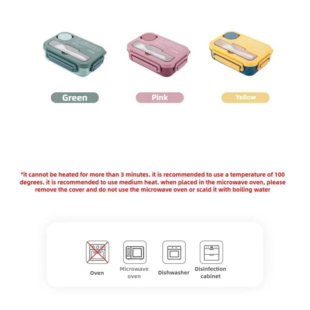 1300ML Portable Bento Lunch Box With Compartments And Utensils 5