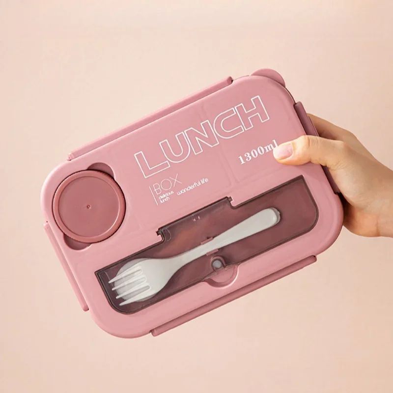 1300ML Portable Bento Lunch Box With Compartments And Utensils 8