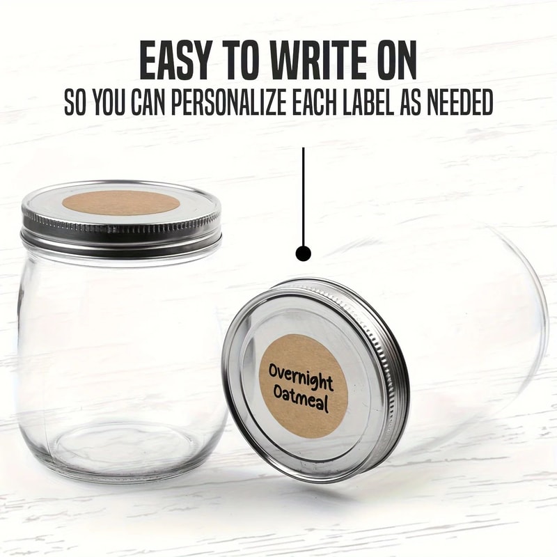 Kraft Paper Round Label Stickers 500PCS Self Adhesive Roll 4