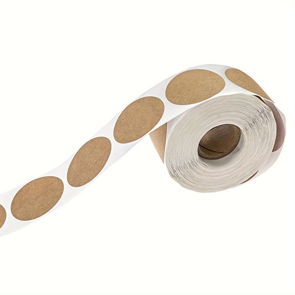 Kraft Paper Round Label Stickers 500PCS Self Adhesive Roll 6