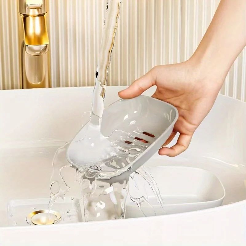 Double Layer Soap Dish With Drain Self Draining Holder 2