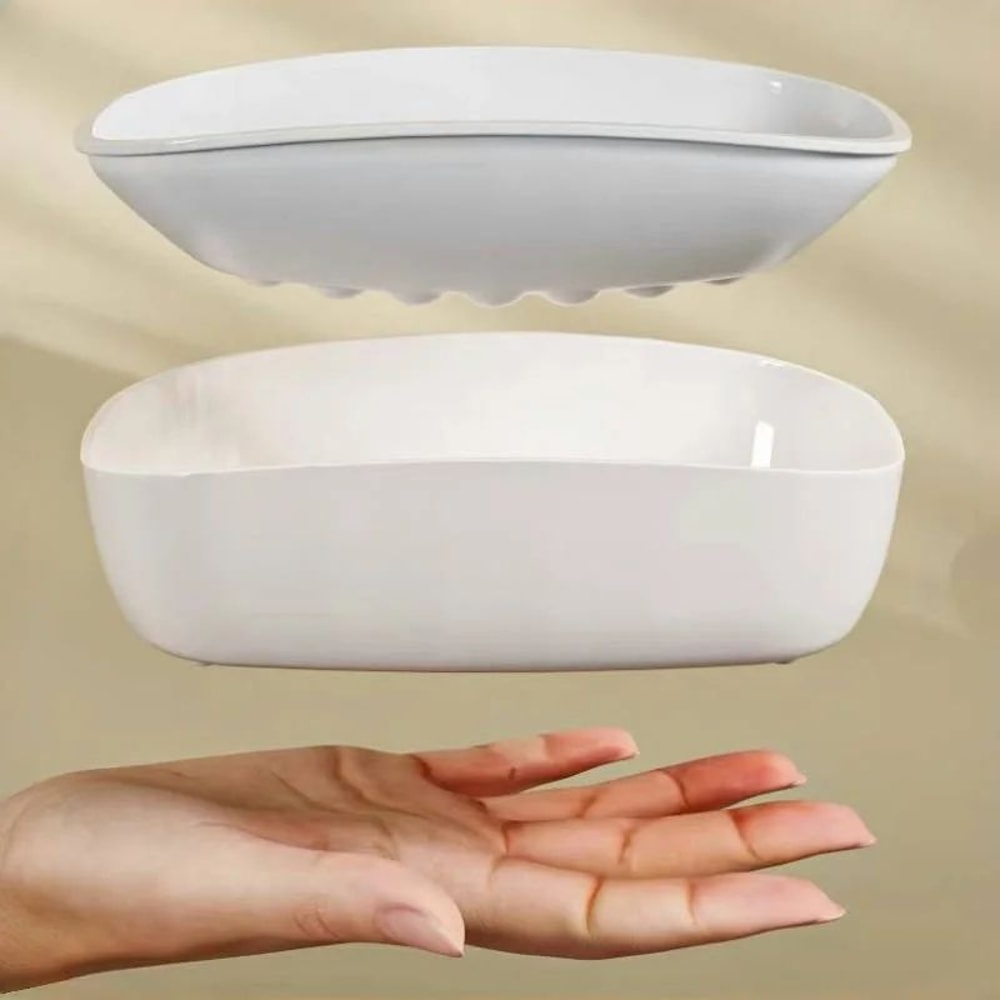 Double Layer Soap Dish With Drain Self Draining Holder 8