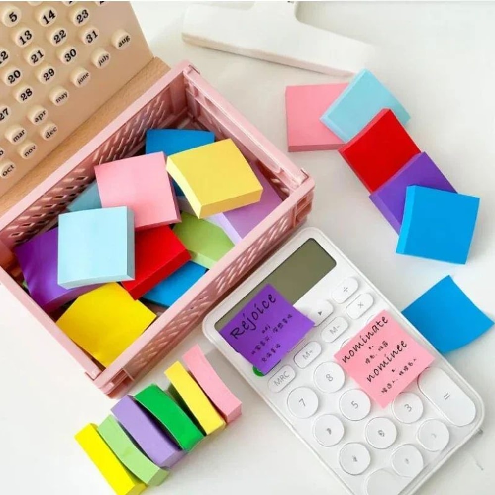 11PCS Fluorescent Sticky Notes Colorful Memo Pads Set 3