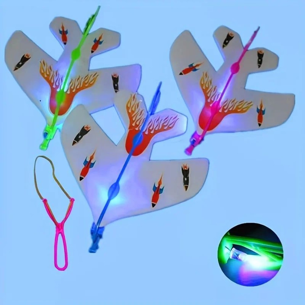 Slingshot Airplane Toy With Flash Lights Outdoor Flying Toy 1