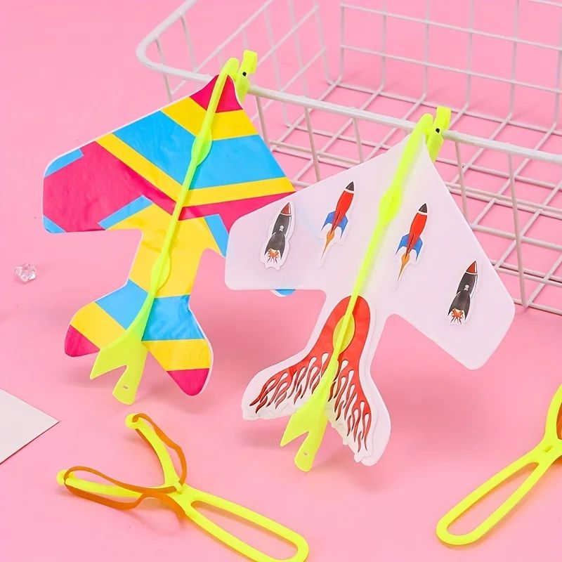 Slingshot Airplane Toy With Flash Lights Outdoor Flying Toy 2