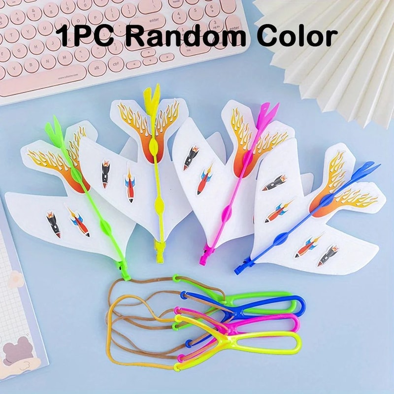 Slingshot Airplane Toy With Flash Lights Outdoor Flying Toy 4