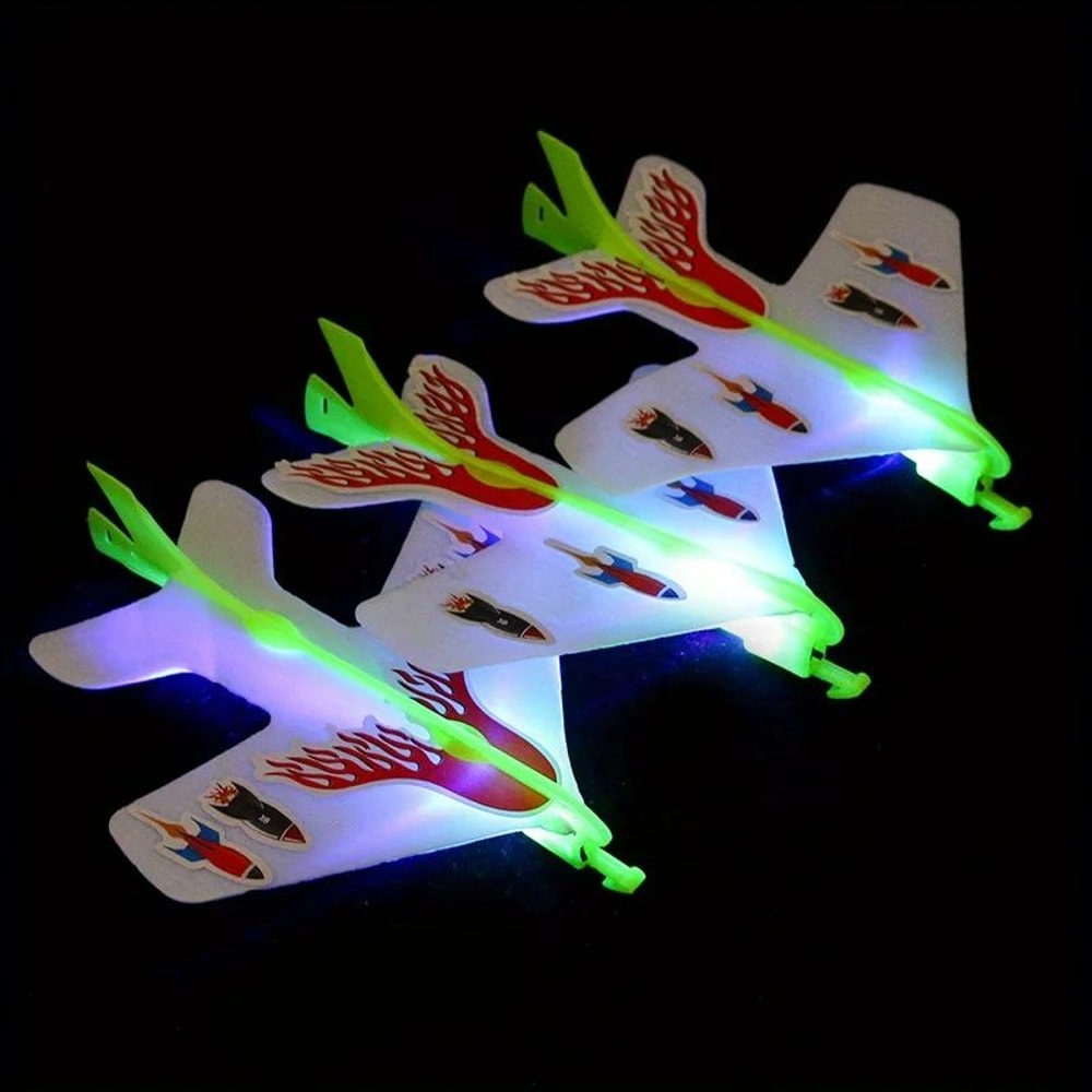 Slingshot Airplane Toy With Flash Lights Outdoor Flying Toy 6