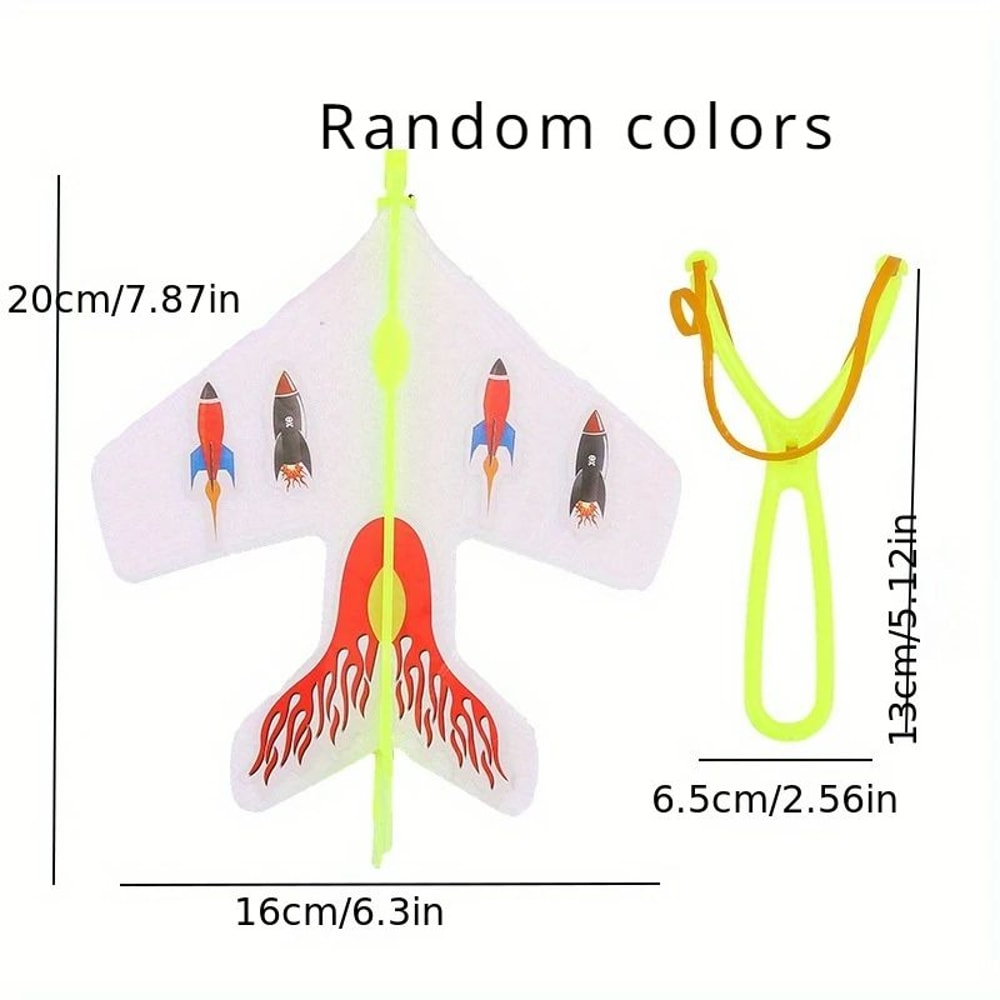 Slingshot Airplane Toy With Flash Lights Outdoor Flying Toy 7