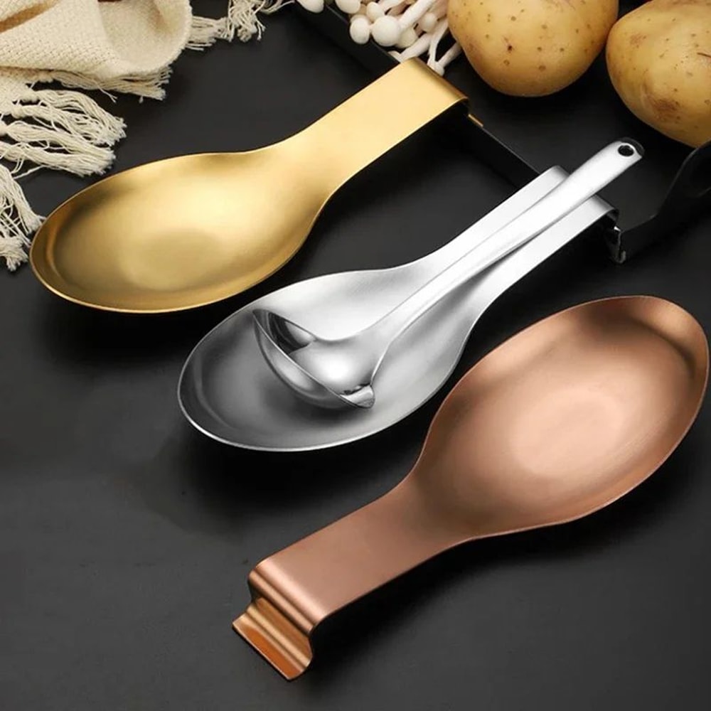 Fish Shape Stainless Steel Spoon Rest Clip Kitchen Holder 0