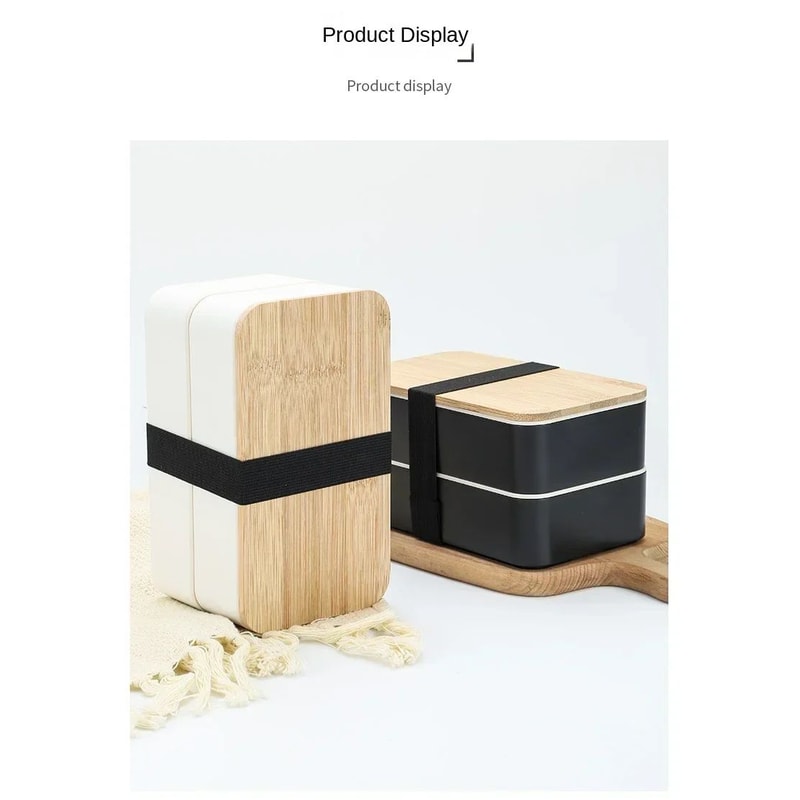 Japanese Style Double Layer Bento Lunch Box With Utensils 8