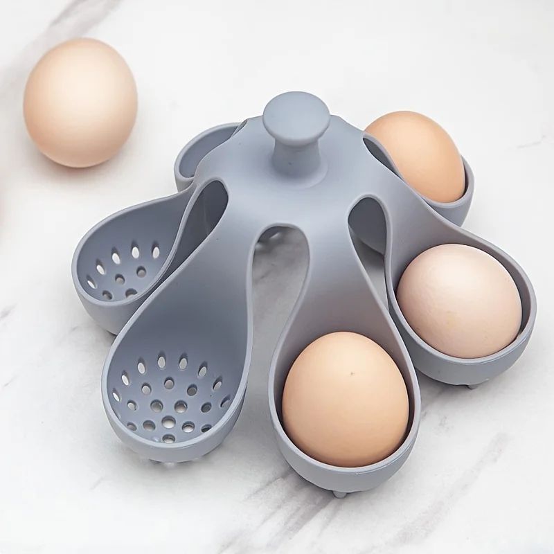 Silicone Egg Cooker Holder For Steaming 4 Or 6 Eggs 0