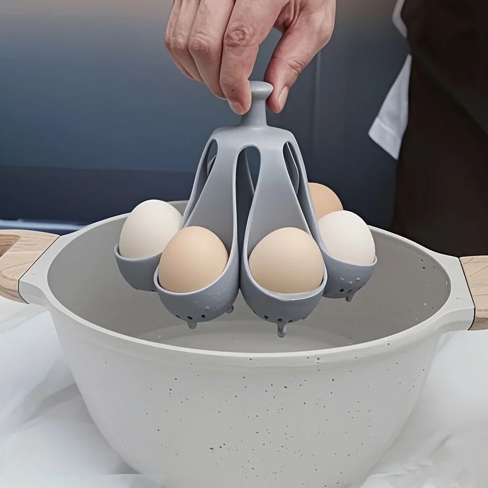 Silicone Egg Cooker Holder For Steaming 4 Or 6 Eggs 1