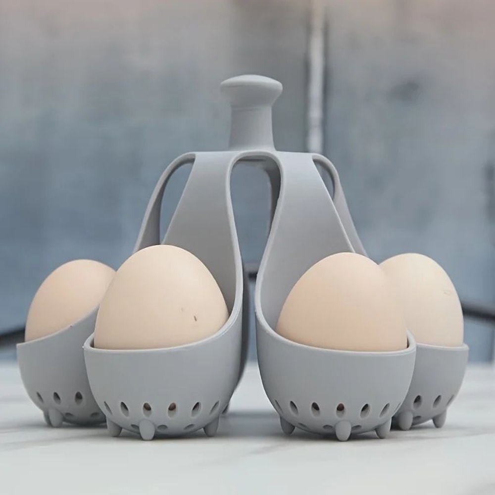 Silicone Egg Cooker Holder For Steaming 4 Or 6 Eggs 9
