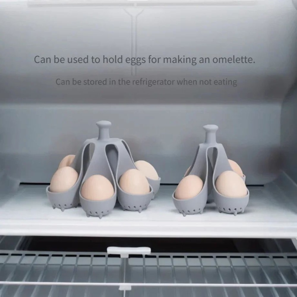 Silicone Egg Cooker Holder For Steaming 4 Or 6 Eggs 11