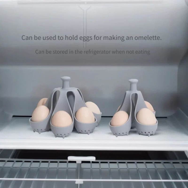 Silicone Egg Cooker Holder For Steaming 4 Or 6 Eggs 11