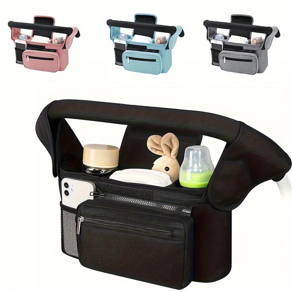 Baby Stroller Organizer Bag With Cup Holder And Phone Pocket 0