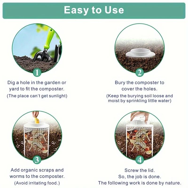 Worm Composting Tube Bin For Garden Soil Nutrient Fertilizer 7