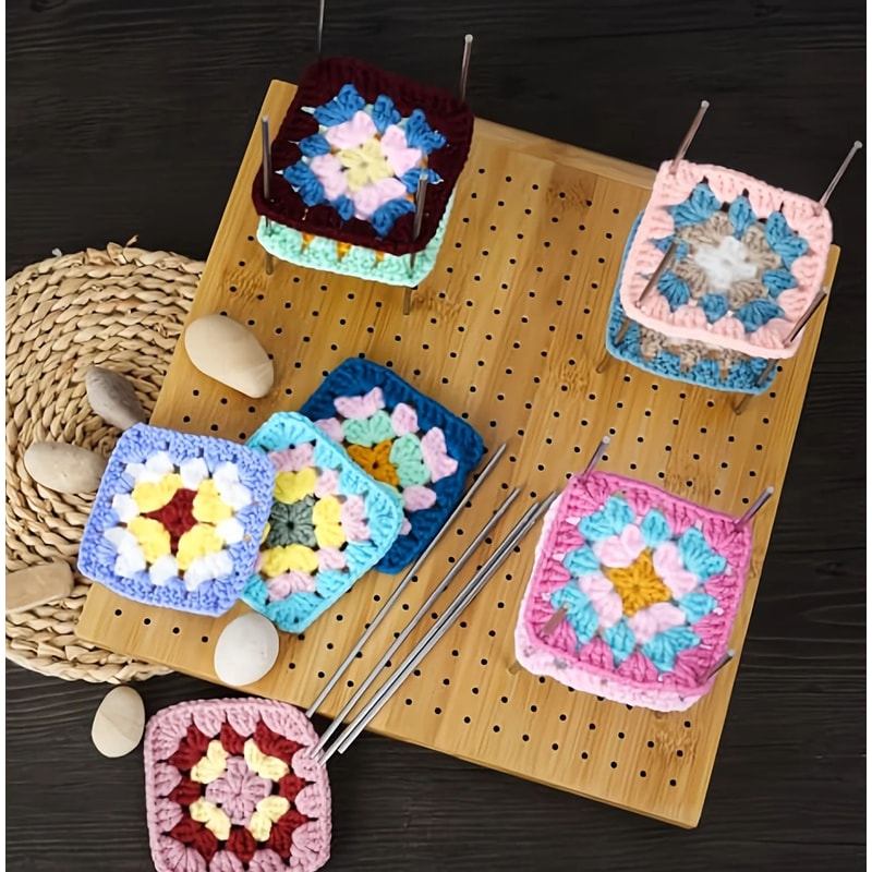 Bamboo Crochet Blocking Board Grid Plate For Knitting Projects 7