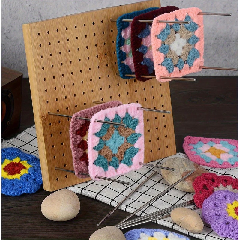 Bamboo Crochet Blocking Board Grid Plate For Knitting Projects 8