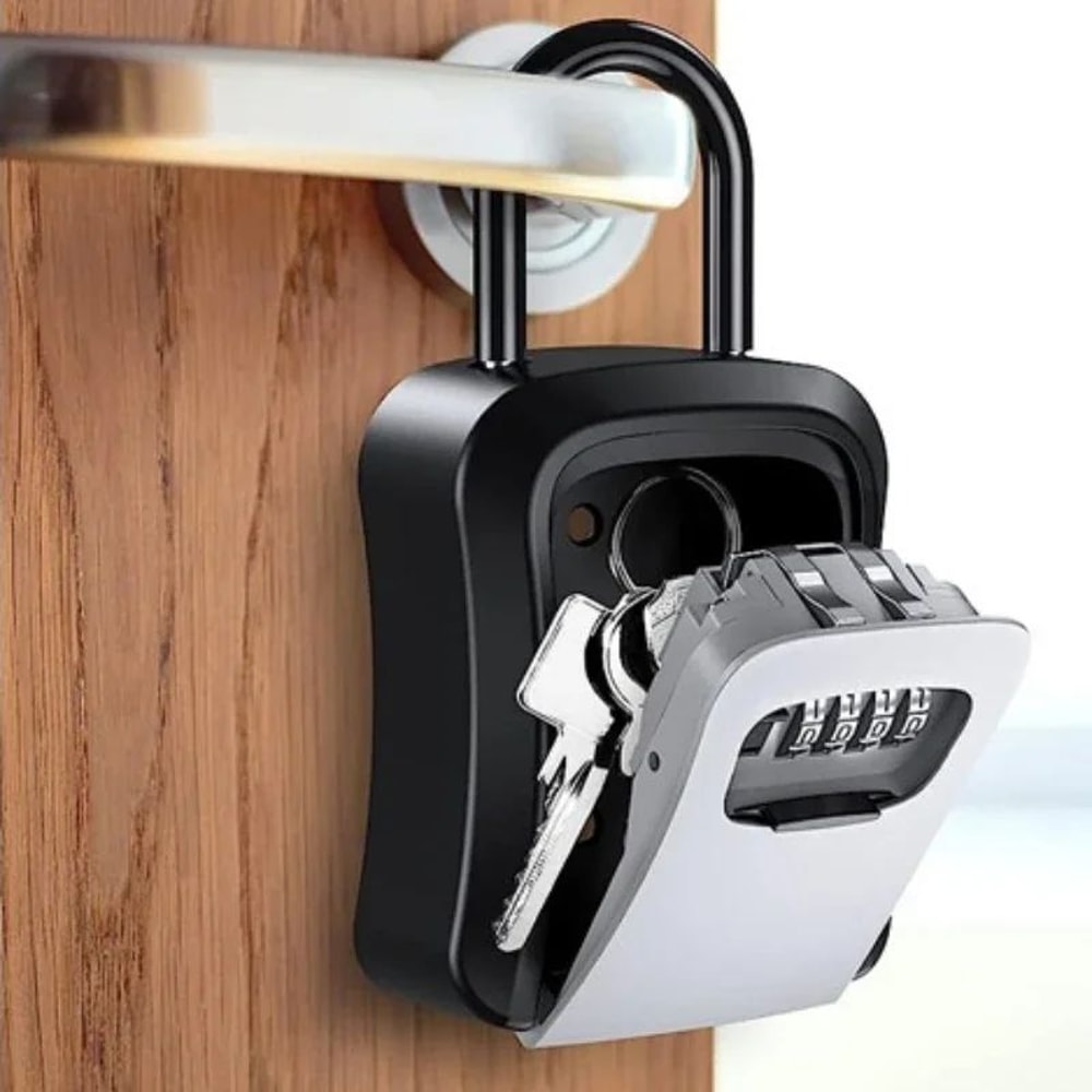 4 Digit Key Lock Box Waterproof Outdoor Key Storage 0