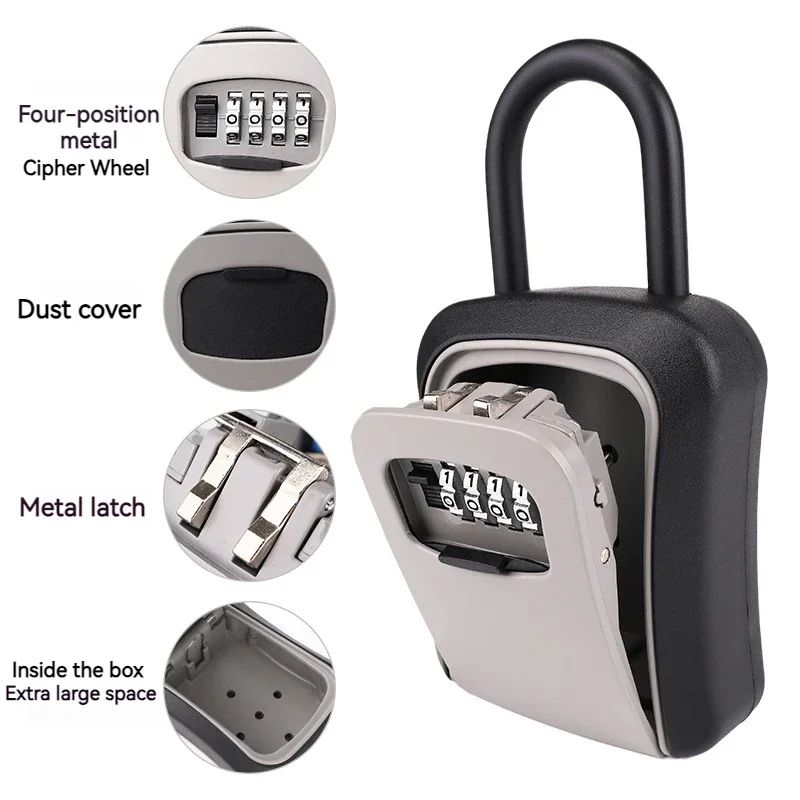 4 Digit Key Lock Box Waterproof Outdoor Key Storage 3