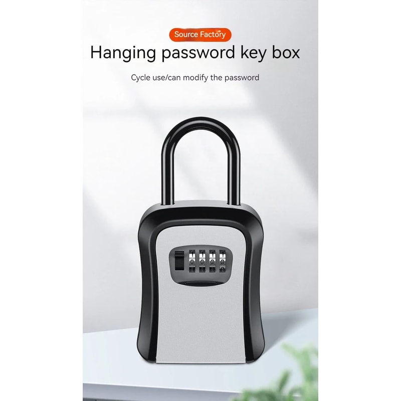 4 Digit Key Lock Box Waterproof Outdoor Key Storage 6